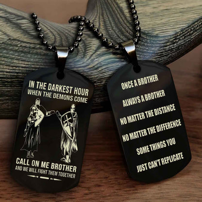 Viking Customizable engraved dog tag double sided gift from brother Once A Brother Always A Brother