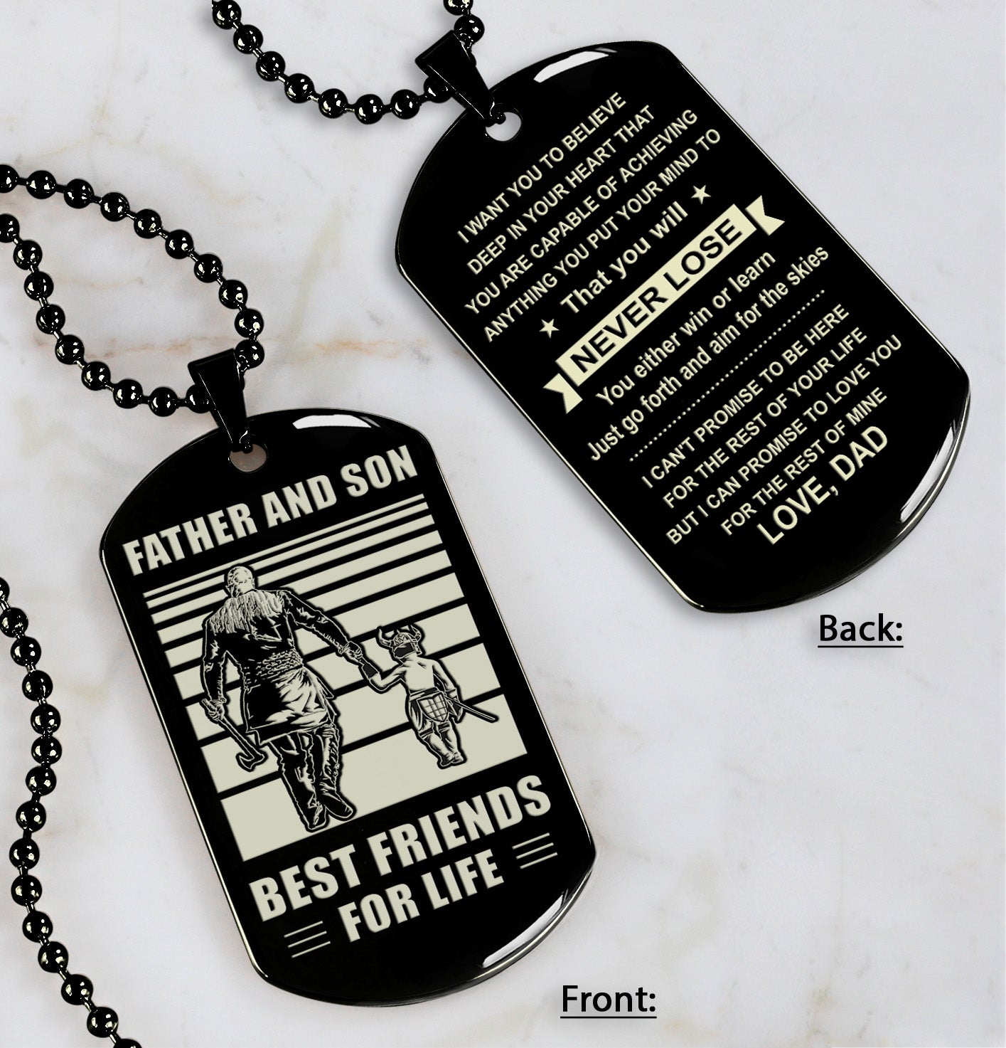 father and daughter nvl personalized double sided dog tag father and daughter best friends for life - message on the back side