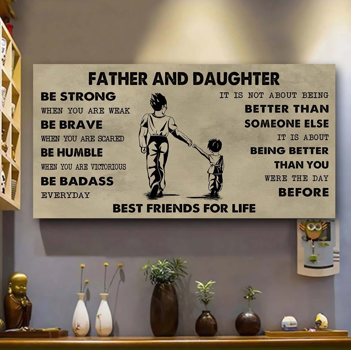 vikings father and daughter best friends for life - be strong when you are weak poster canvas gift for daughter from father