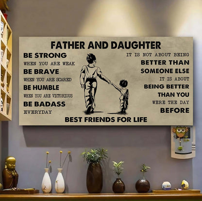 Ver 2 Family Father And Son Best Friends For Life - Be Strong When You Are Weak Poster Canvas Gift For Son From Father