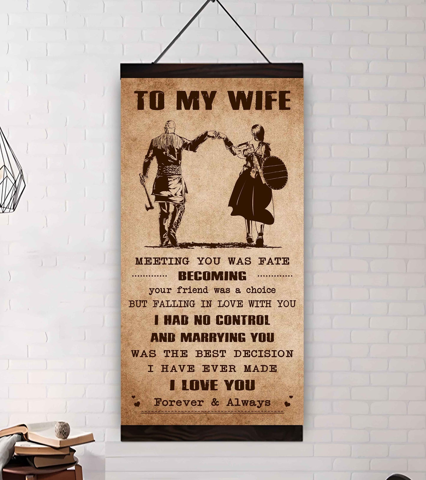 drb vgt- poster canvas to my wife meeting you was fate - i love you forever and always gift for your wife