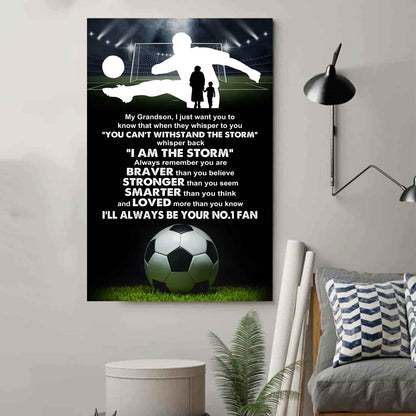 Sport Poster Canvas Grandma To Grandson - Whisper Back I Am The Storm I Will Always Your No 1 Fan