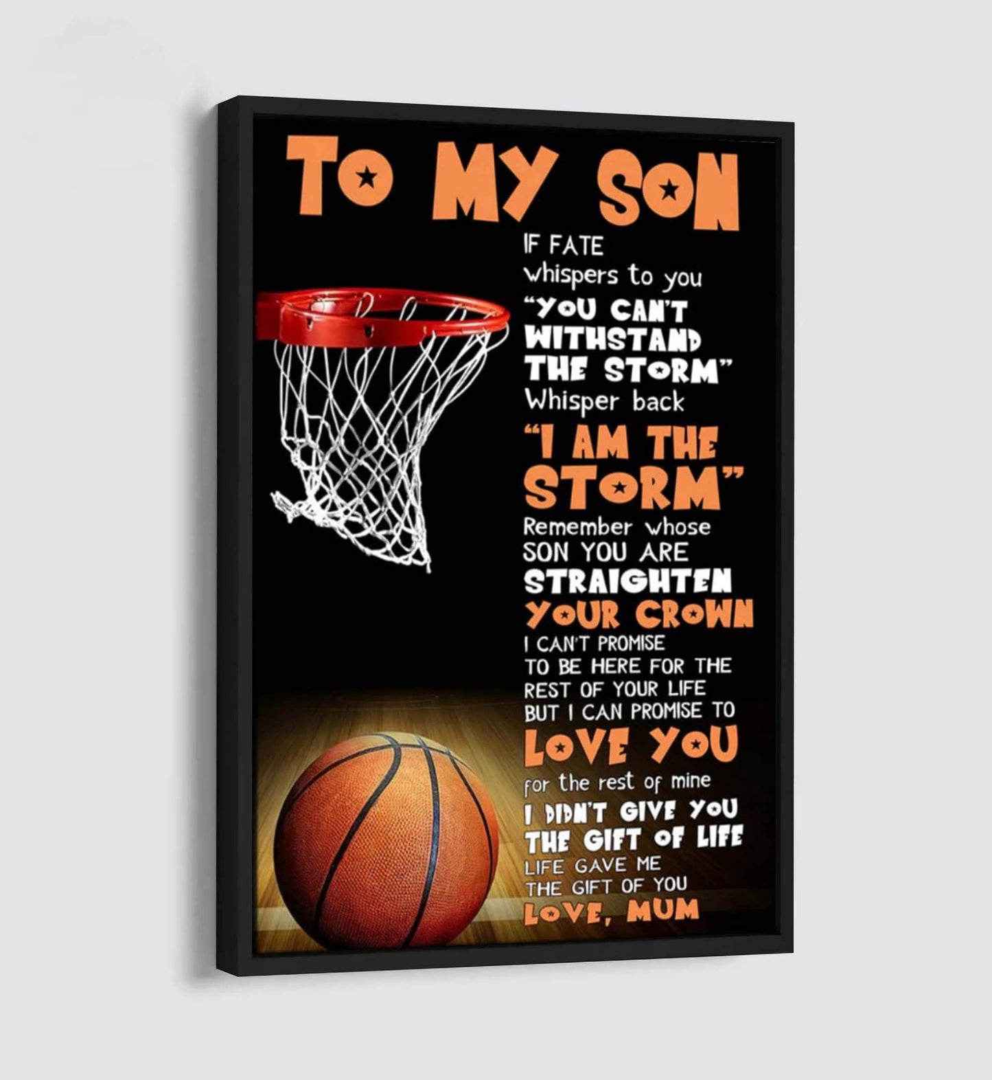 basketball canvas if fate whisper to you  - i am the storm - love mum