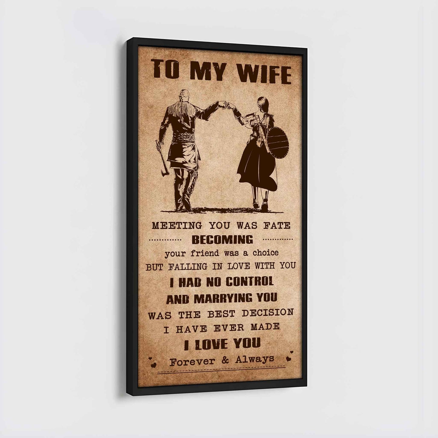 drb vgt- poster canvas to my wife meeting you was fate - i love you forever and always gift for your wife