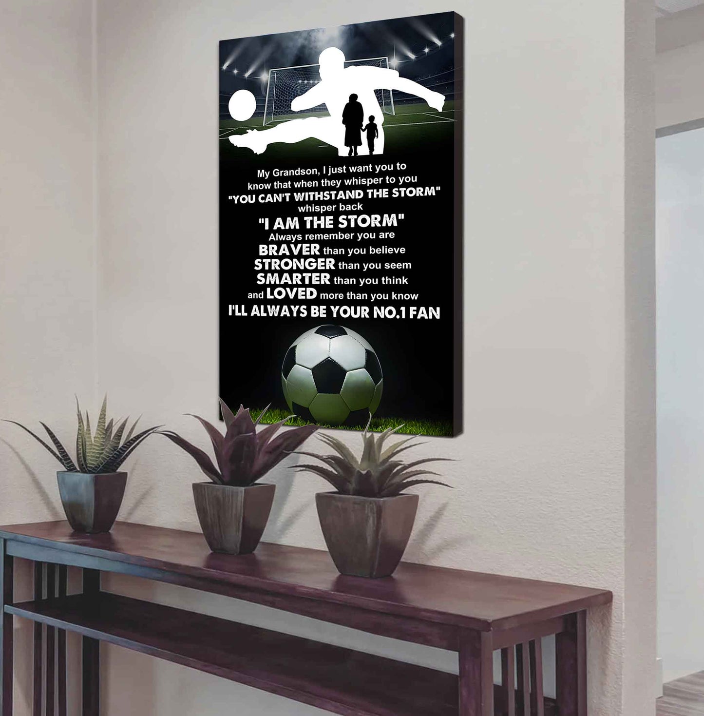 Sport Poster Canvas Grandma To Grandson - Whisper Back I Am The Storm I Will Always Your No 1 Fan