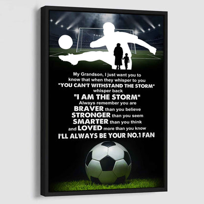 Sport Poster Canvas Grandma To Grandson - Whisper Back I Am The Storm I Will Always Your No 1 Fan