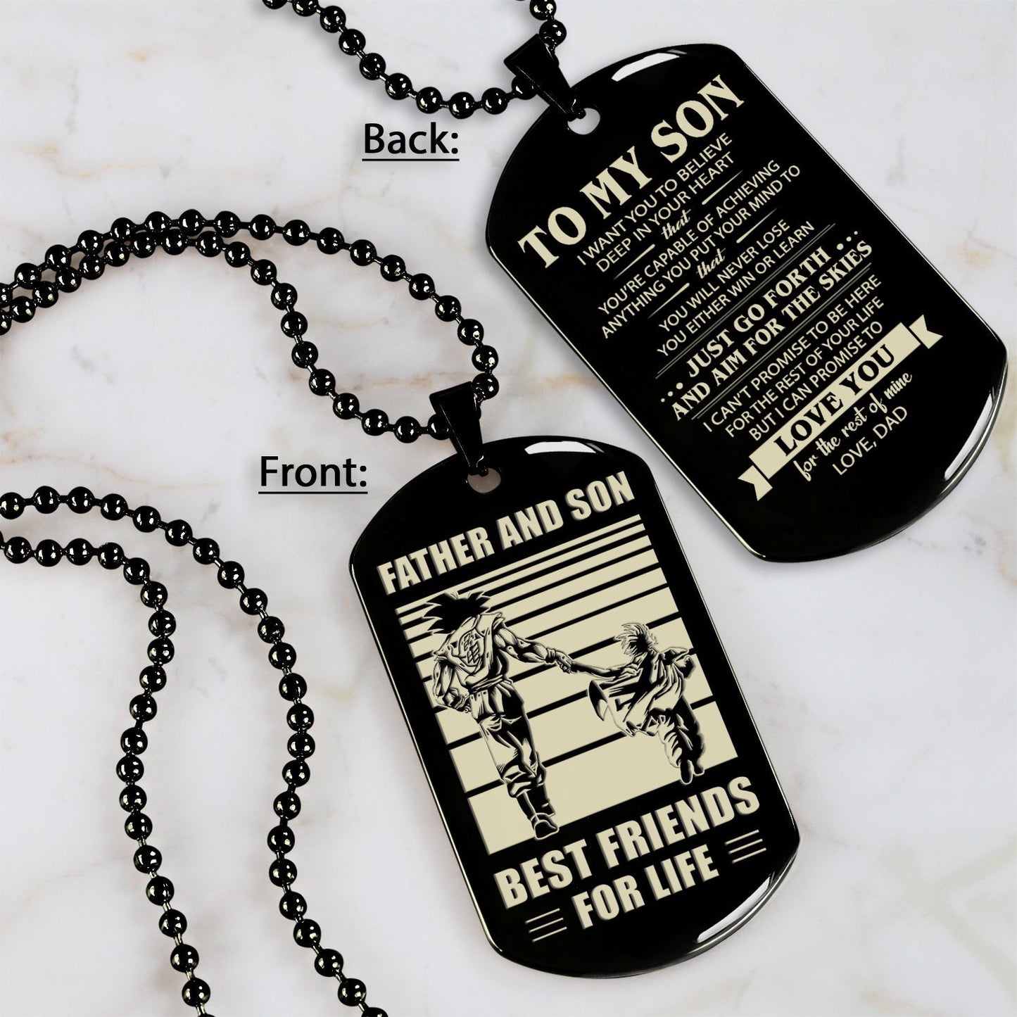 hm12 - customizabled double sided dog tag father and son best friends for life