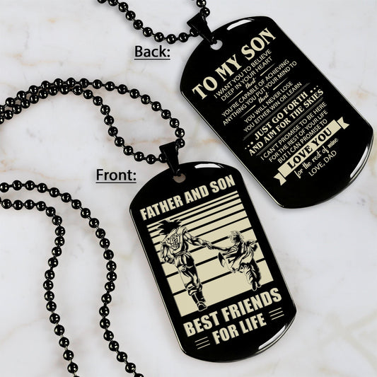 HM12 - Customizabled Double Sided Dog Tag Father And Son Best Friends For Life