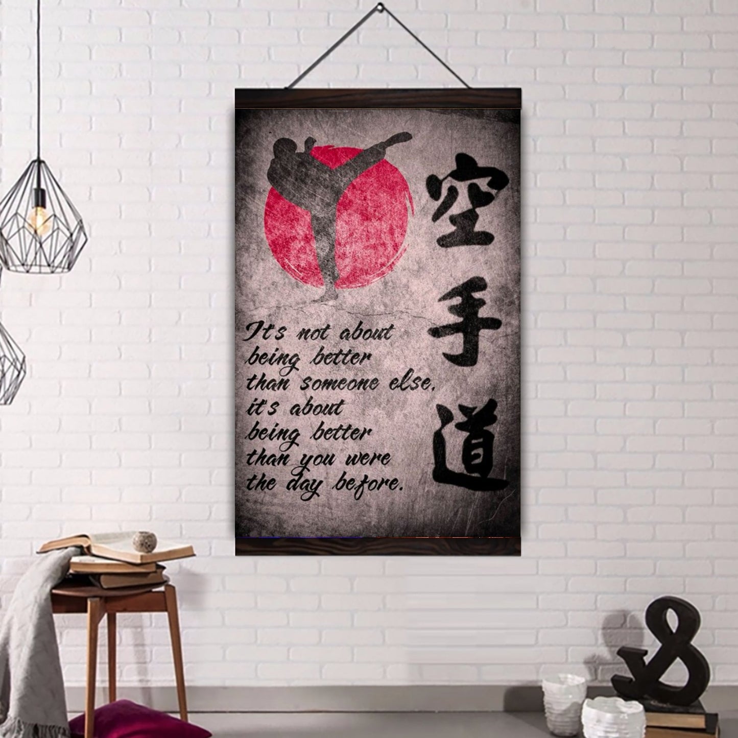 karate poster canvas it is not about being better than someone else it is about being better than you were the day before