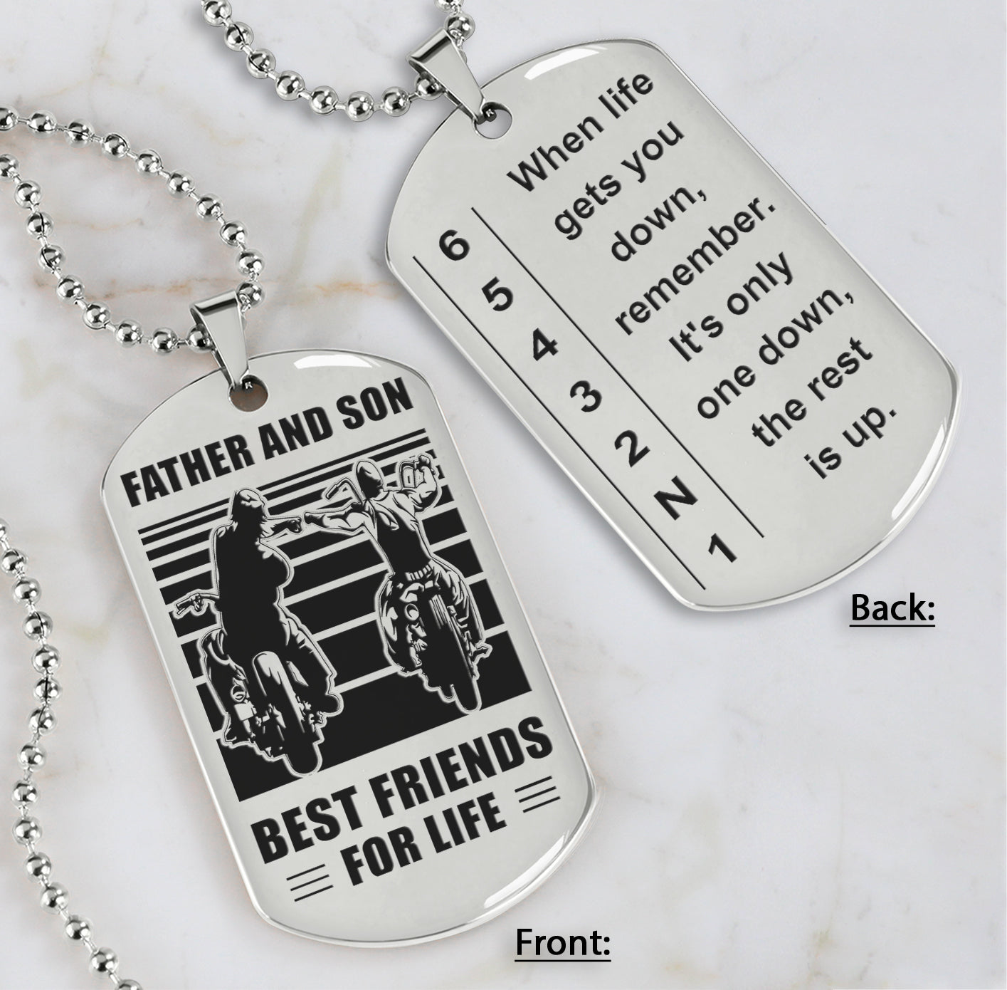 biker dog tag to brother it is not about being better than someone else - be strong when you are weak