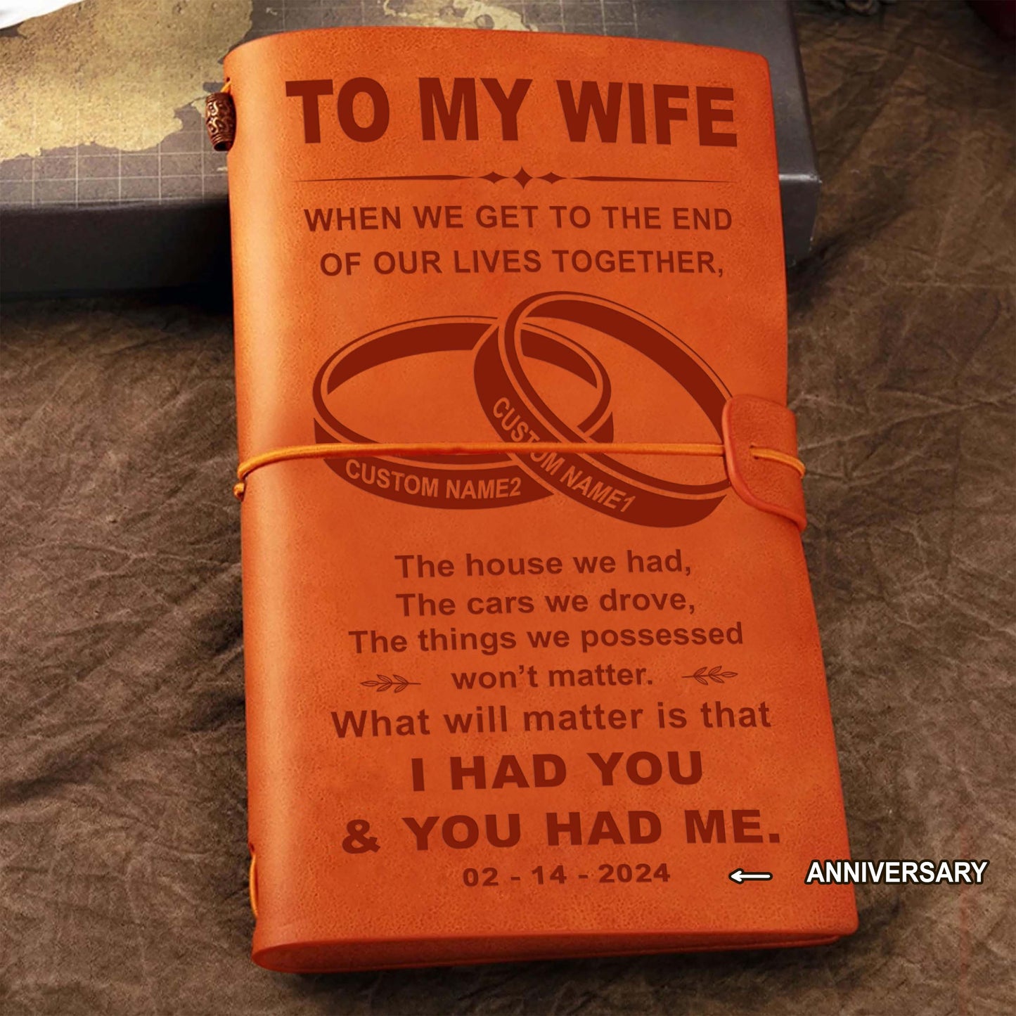 perfect for anniversaries, birthdays, or just because-vintage journal husband to wife- when we get to the end of our lives together