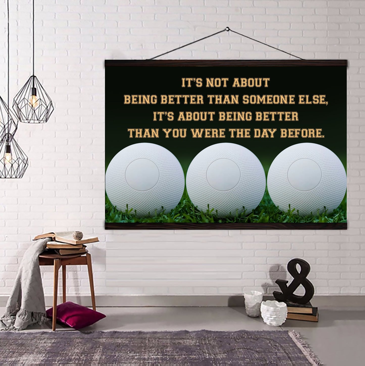 lacrosse customizable poster canvas - it is not about better than someone else, it is about being better than you were the day before