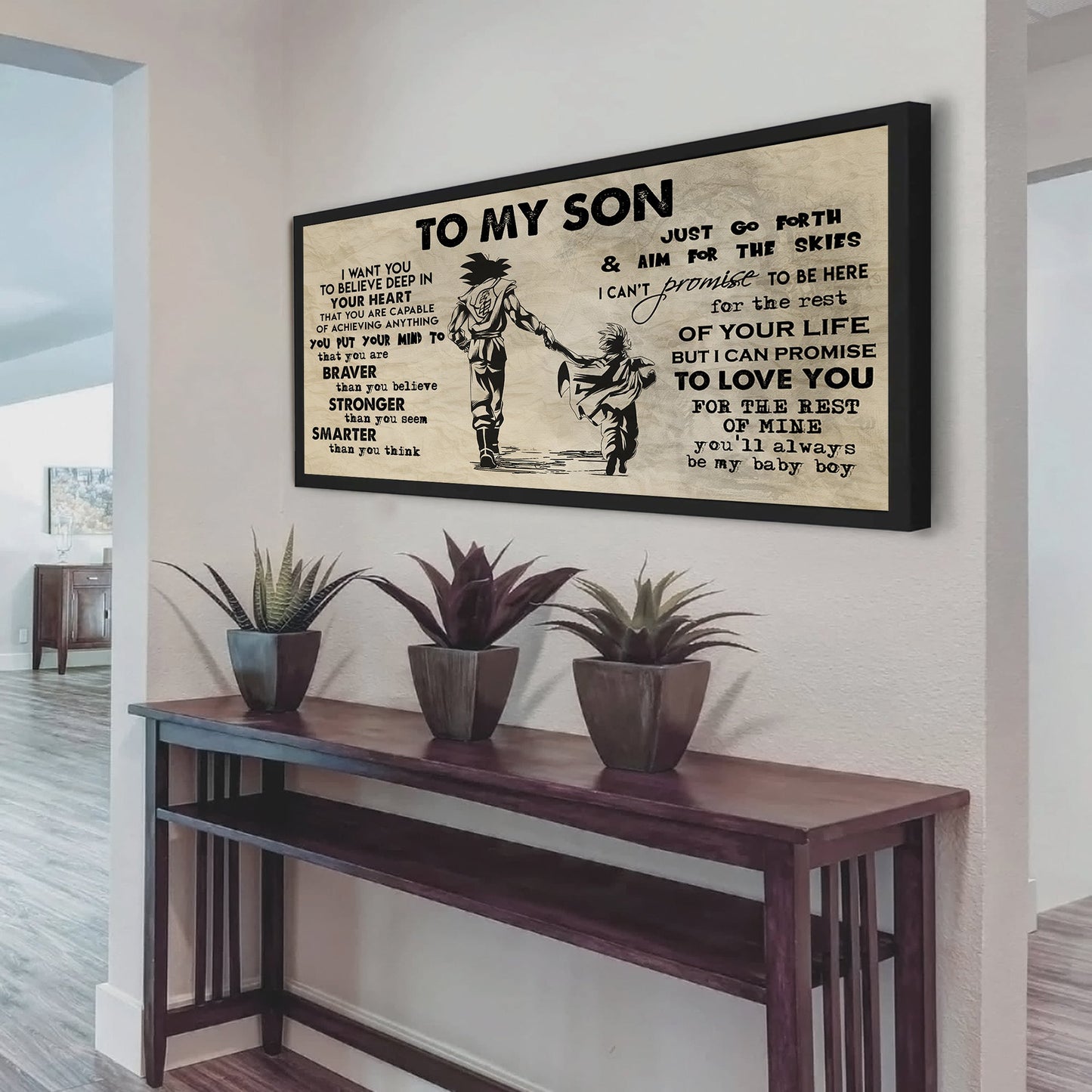 dad and son- canvas poster