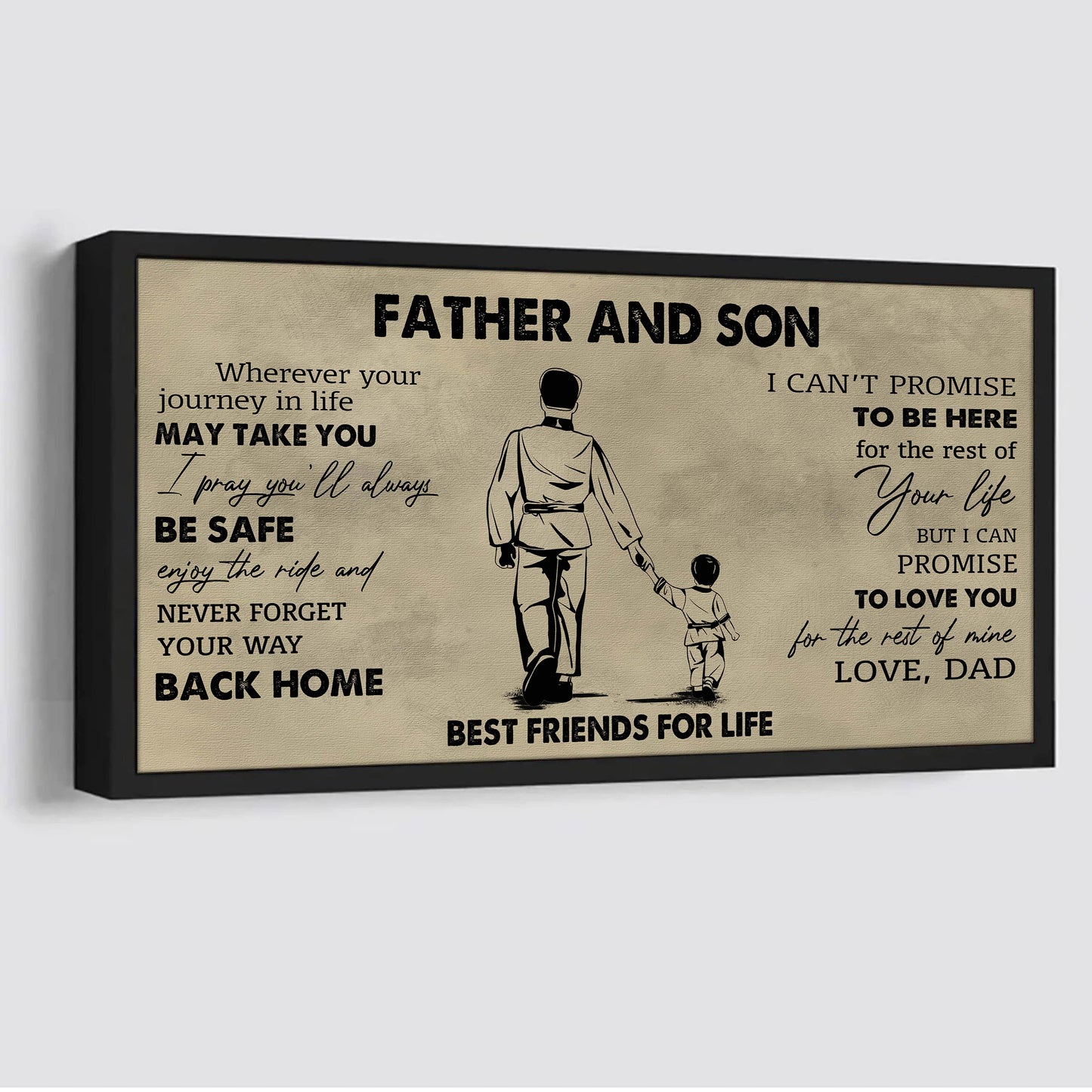 family father and son best friends for life - never forget your way back home poster canvas gift for son from father