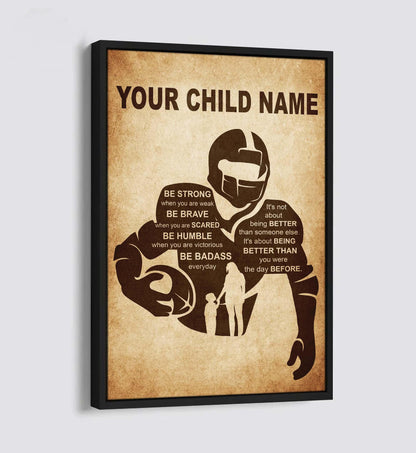 Personalized Your Child Name From Mom To Son Basketball Poster Canvas It's Not About Being Better Than Someone Else It's About Being Better Than You Were The Day Before