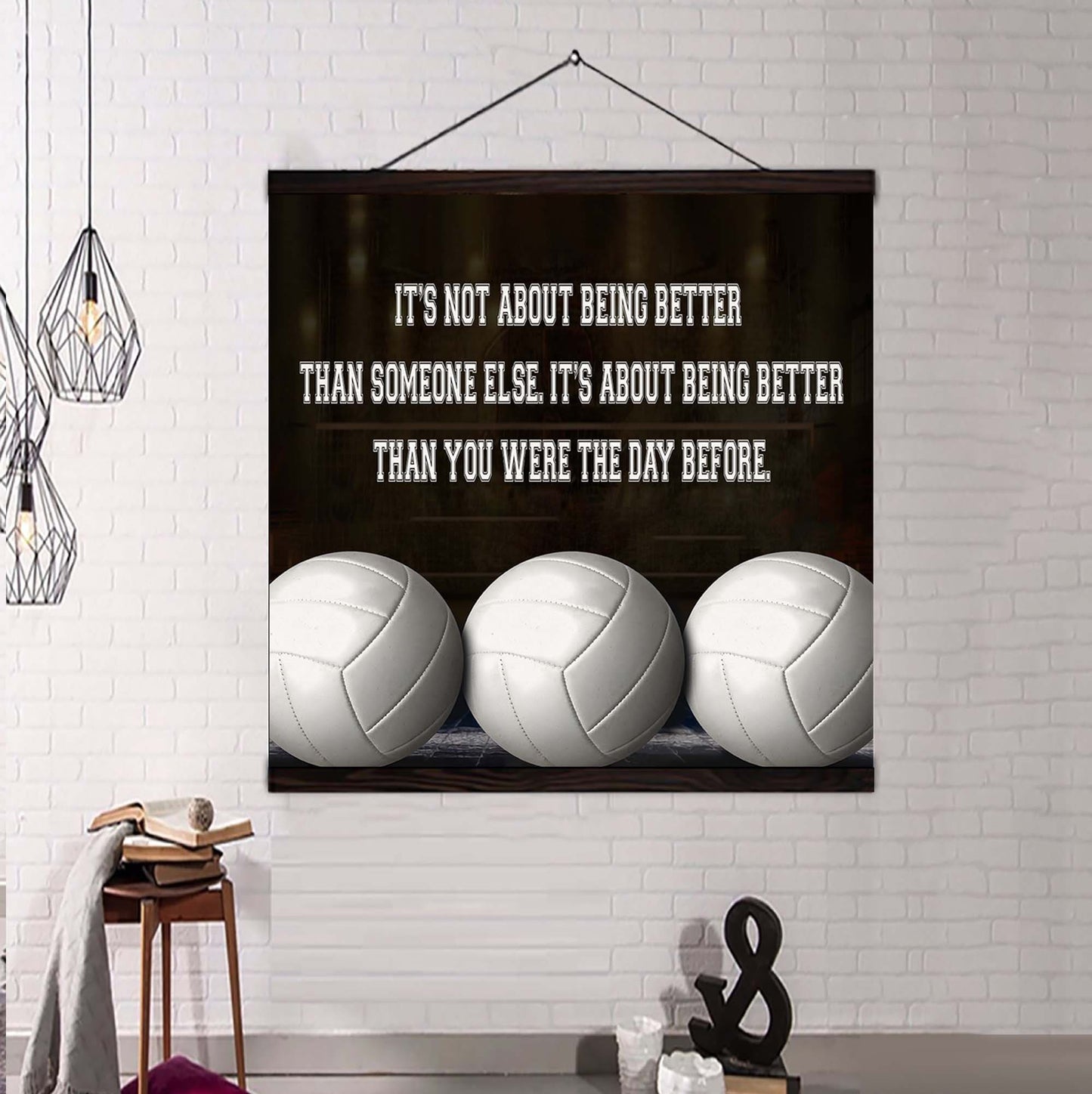 baseball square poster canvas it's not about being better than someone else it's about being better than you were the day before