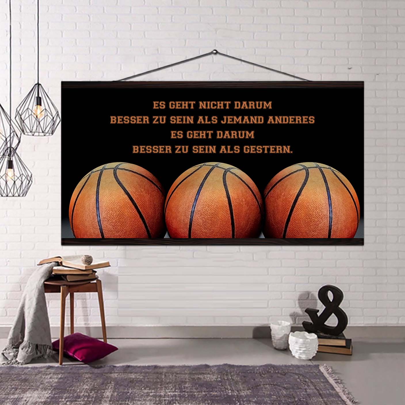 basketball leinwand es geht nicht darum, besser als jemand anderes zu sein