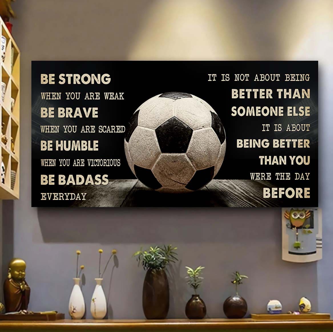 baseball canvas it is not about being better than someone else - be strong when you are weak