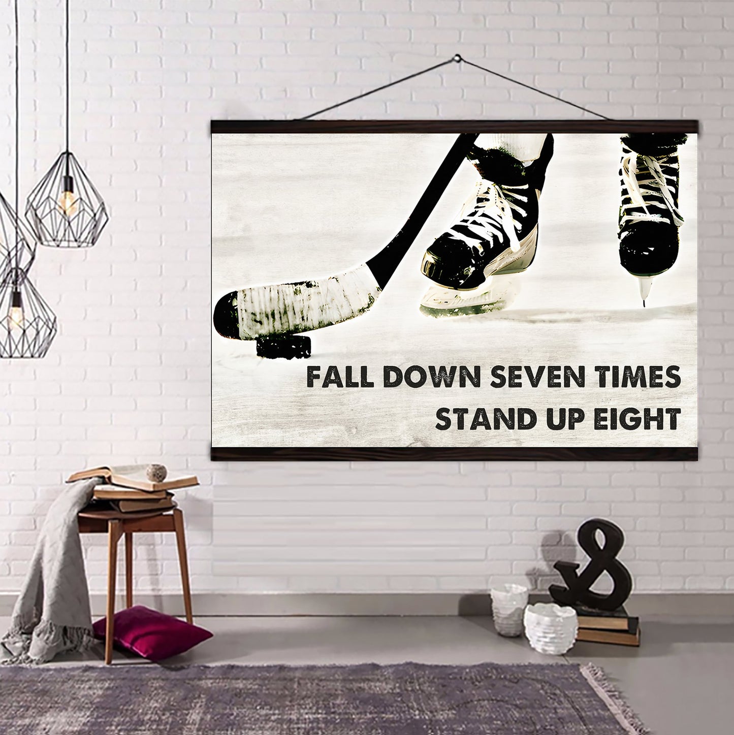 basketball poster canvas fall down seven times stand up eight standard size