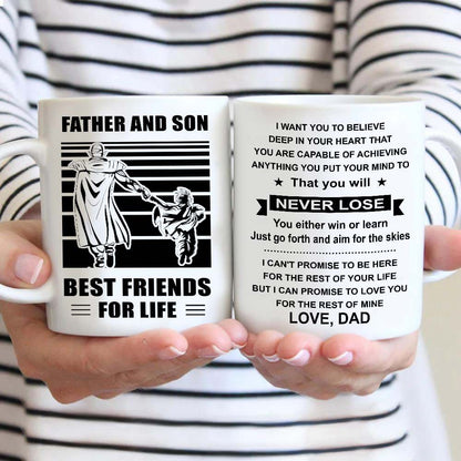 Basketball Be strong-Personalized Mug Father And Son Best Friends For Life - Message on the back side