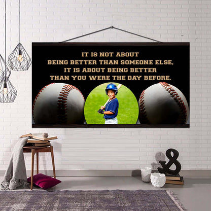 Personalized Photo Soocer Canvas It Is Not About Being Better Than Someone Else It's About Being Better Than You Were The Day Before