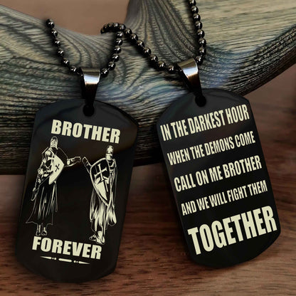 DRB Personalized Double Sided Dog Tag For My Brother - Call On Me Brother And We Will Fight Them Together Gift For Your Friend