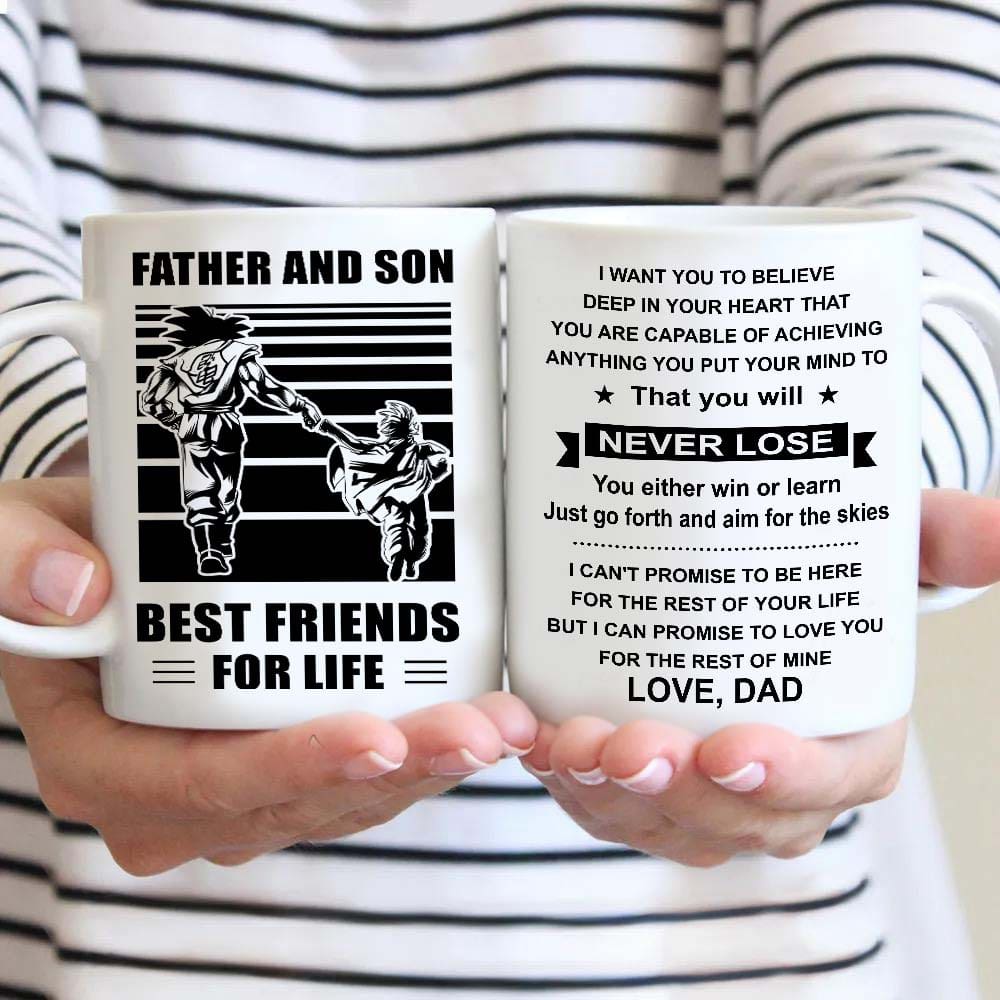 basketball be strong-personalized mug father and son best friends for life - message on the back side