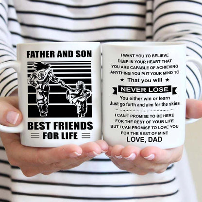 Soldier Be strong-Personalized Mug Father And Son Best Friends For Life - Message on the back side