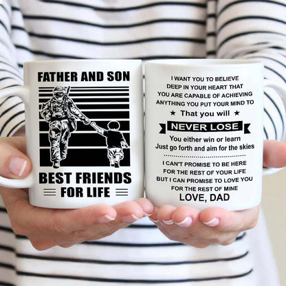 Basketball Be strong-Personalized Mug Father And Son Best Friends For Life - Message on the back side