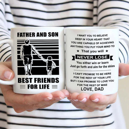 Basketball Be strong-Personalized Mug Father And Son Best Friends For Life - Message on the back side