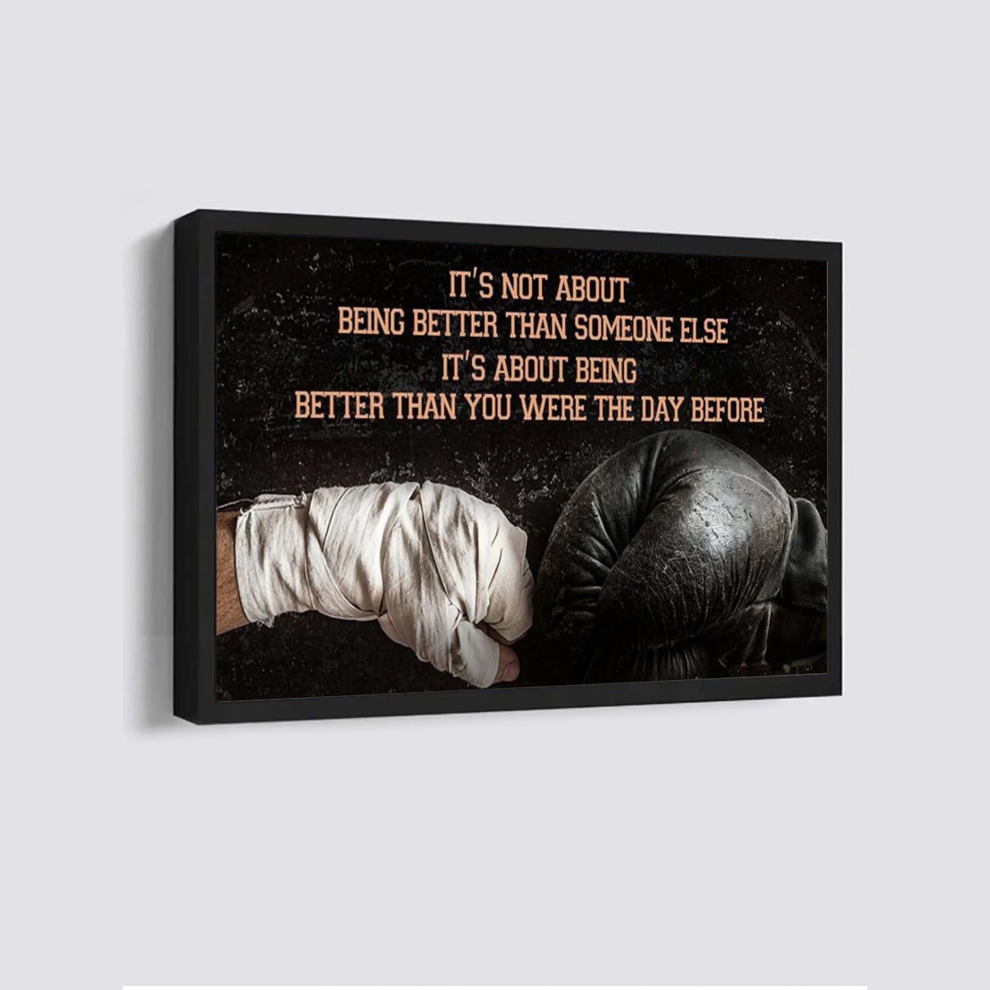 mma customizable poster canvas - it is not about better than someone else, it is about being better than you were the day before