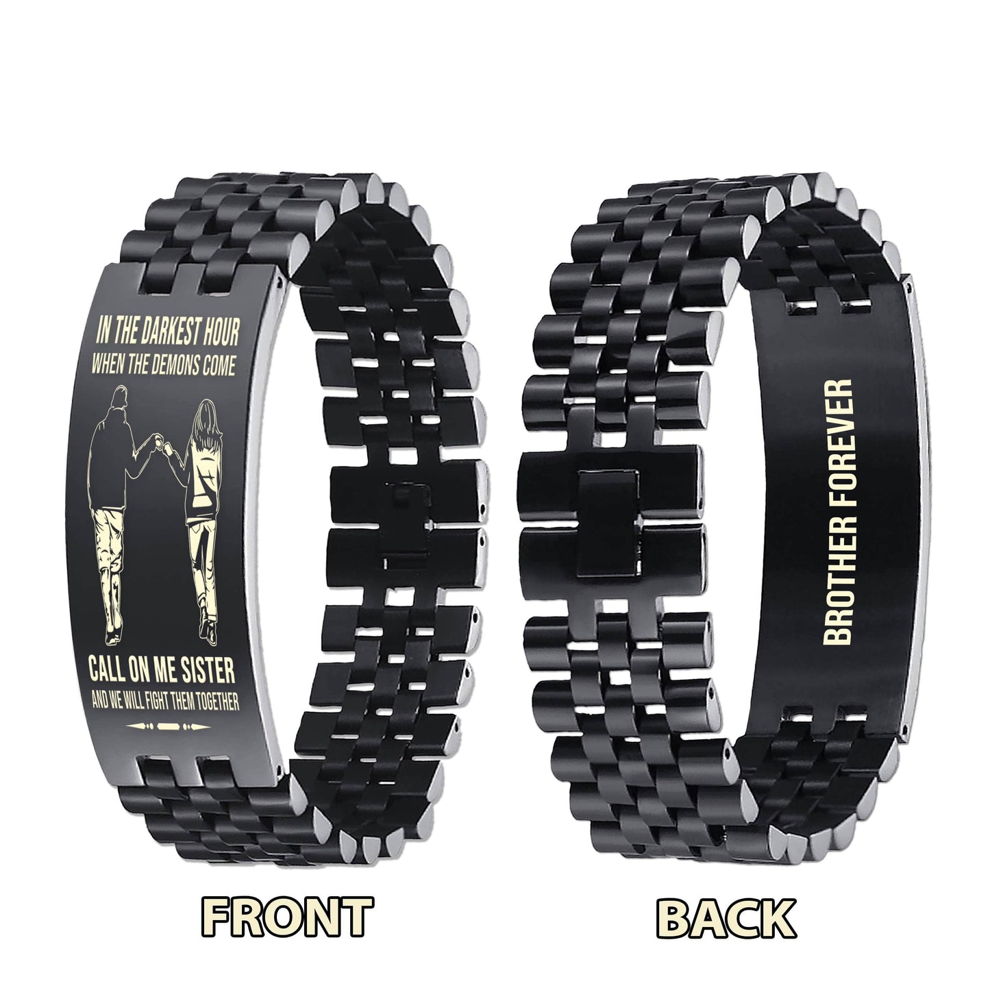 nvl samurai personalized double sided bracelet father and son best friends for life - message on the back side