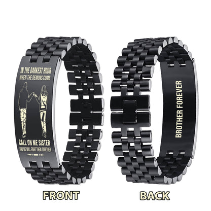 Samurai Personalized Double Sided Bracelet Father And Son Best Friends For Life - Message on the back side