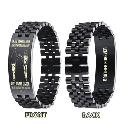 GK STO Personalized Double Sided Bracelet Father And Son Best Friends For Life - Message on the back side