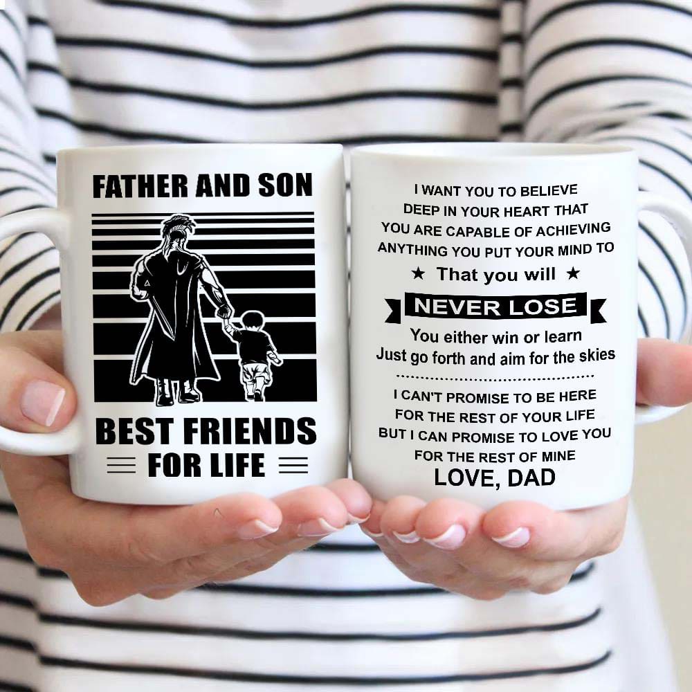 basketball be strong-personalized mug father and son best friends for life - message on the back side