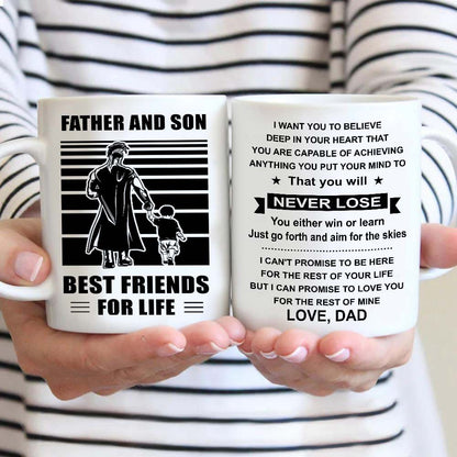 Basketball Be strong-Personalized Mug Father And Son Best Friends For Life - Message on the back side