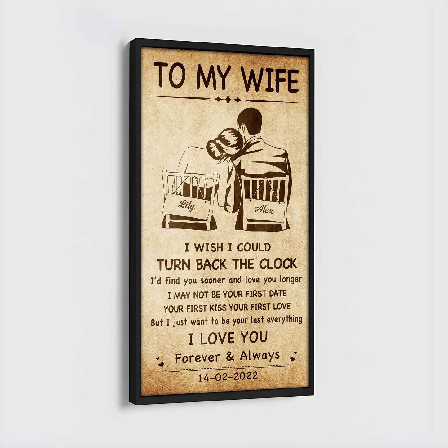 drb vgt- poster canvas to my wife i wish i could turn back the clock - i love you forever and always gift for your wife