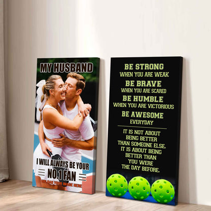 Baseball- Couple To My Husband Be Strong When You Are Weak Be Awesome Everyday Set 2 Canvas Wall Art
