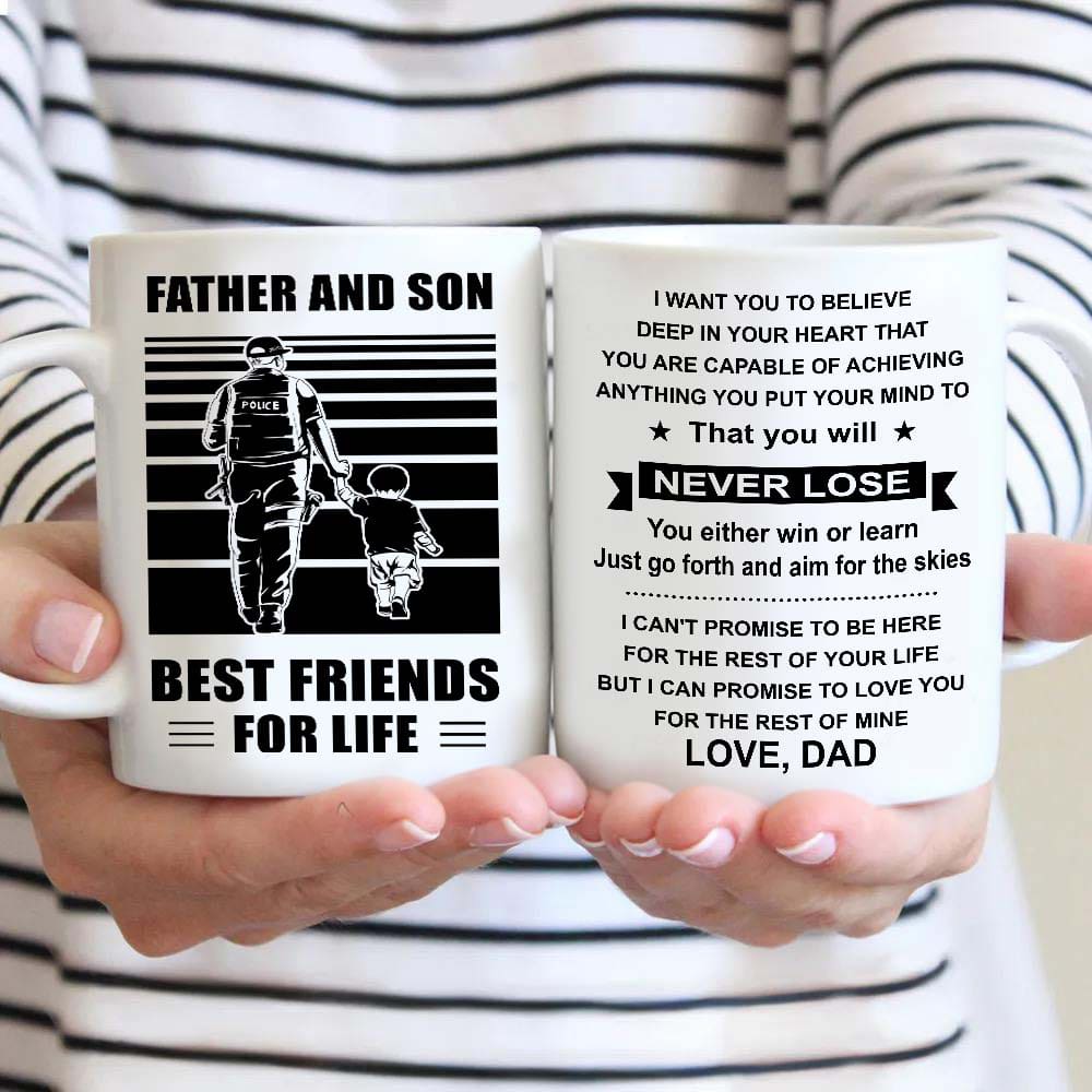 basketball be strong-personalized mug father and son best friends for life - message on the back side