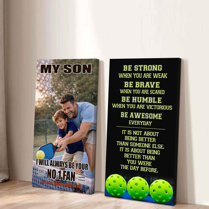 Baseball- My Son Be Strong When You Are Weak Be Awesome Everyday Set 2 Canvas Wall Art From Dad To Son