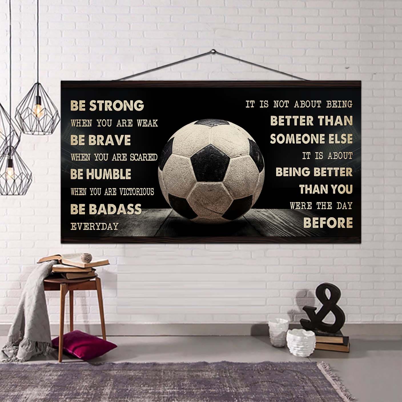 baseball canvas it is not about being better than someone else - be strong when you are weak