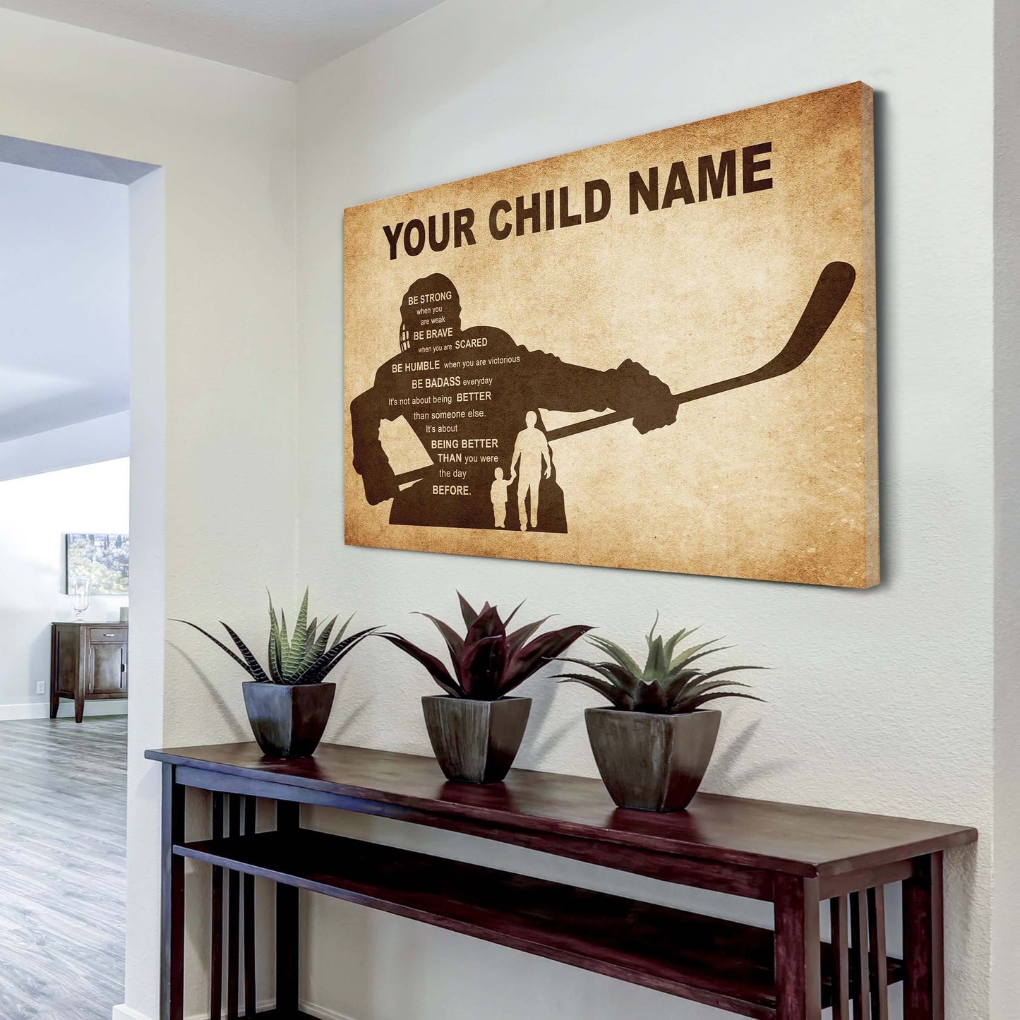 american football personalized your child name from dad to son basketball poster canvas be strong when you are weak be brave when you are scared it's not about being better than someone else it's about being better than you were the day before