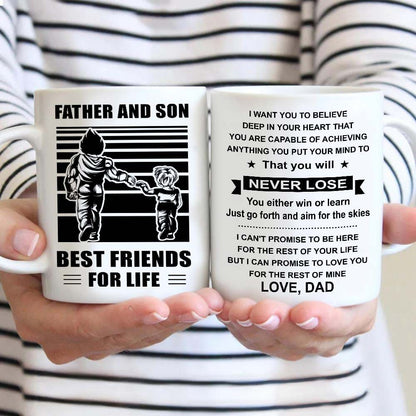 Soldier Be strong-Personalized Mug Father And Son Best Friends For Life - Message on the back side