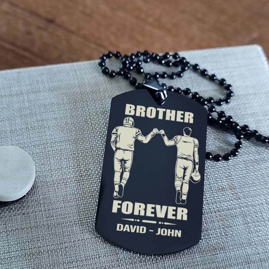 soldier customizable engraved black dog tag double sided gift from brother, brother forever