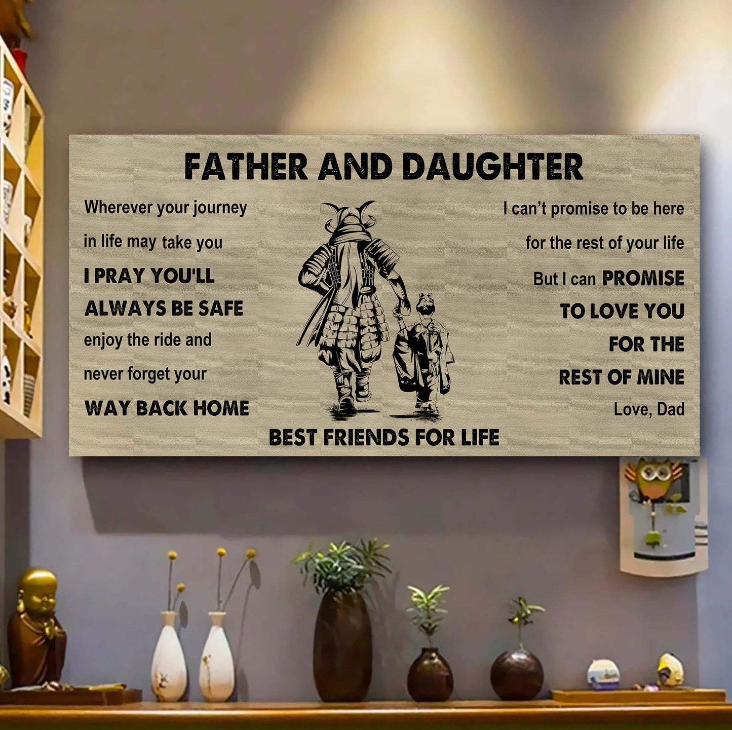 family father and daughter best friends for life - ver 2 never forget your way back home poster canvas gift for daughter from father