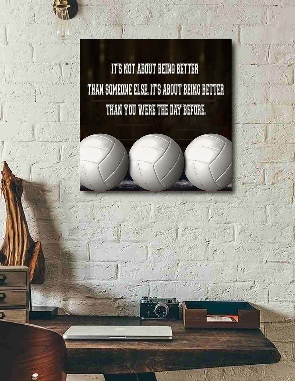 basketball square poster canvas it's not about being better than someone else it's about being better than you were the day before