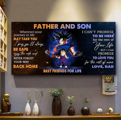 Personalized GK To Son Poster Canvas Father And Son Best Friends For Life - Message For Your Son Gifts For Him