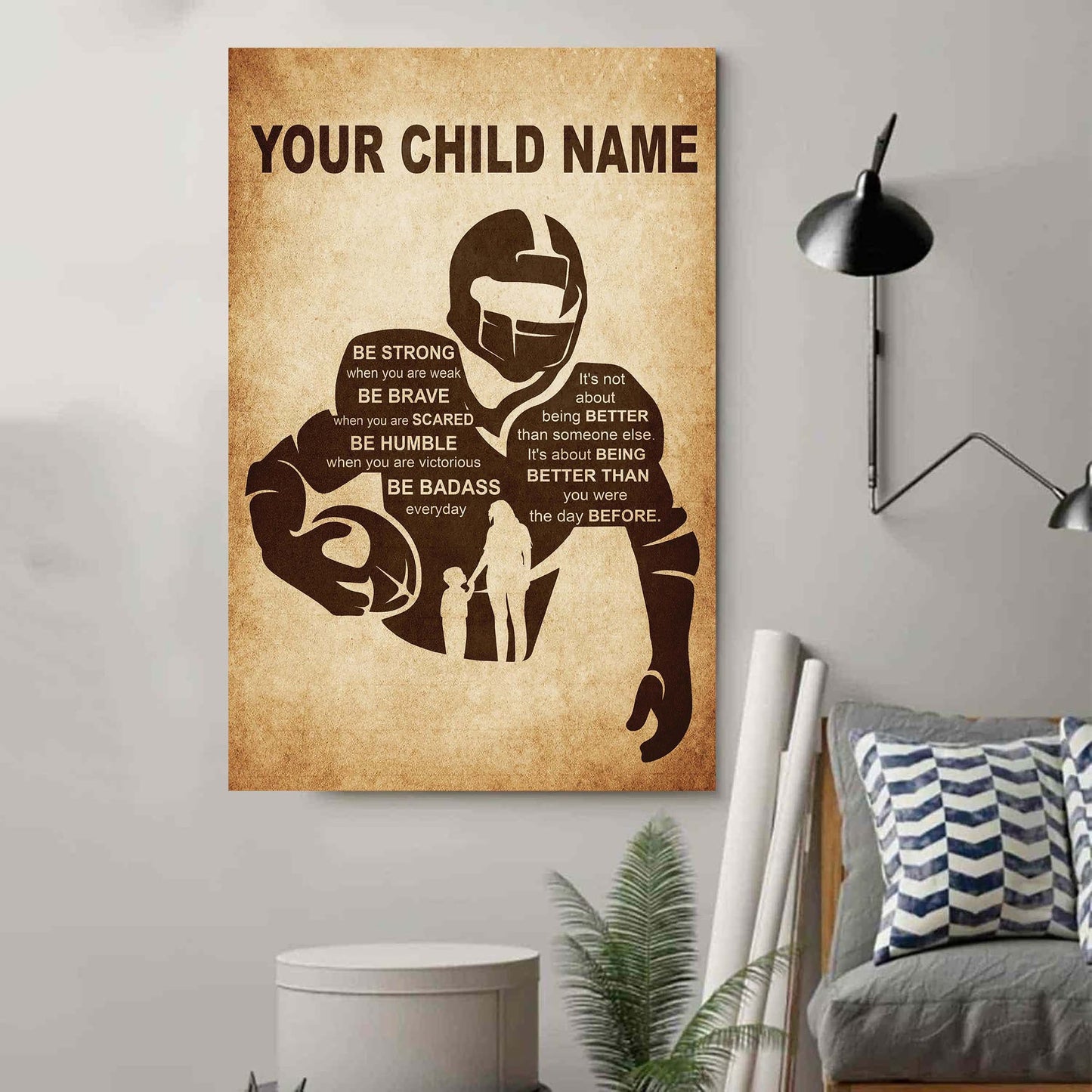 personalized your child name from mom to son basketball poster canvas it's not about being better than someone else it's about being better than you were the day before