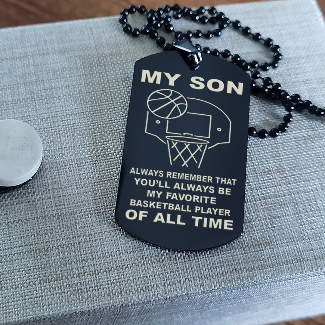 customizable basketball dog tag, gifts from dad mom to son- it is not about better than someone else, it is about being better than you were the day before, be strong be brave be humble