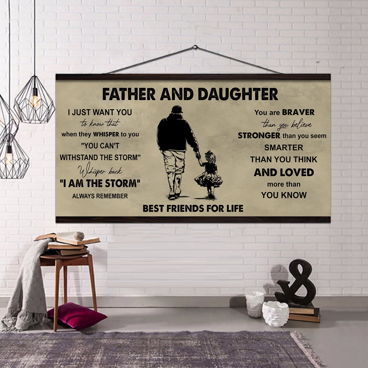 family poster canvas to my daughter when they whisper to you - whisper back i am the storm